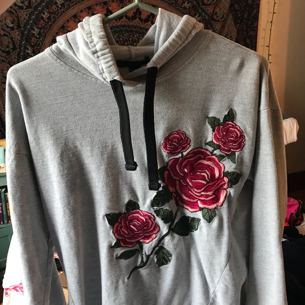 grey rose hoodie